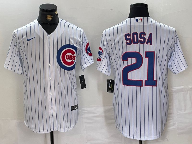 Men Chicago Cubs #21 Sosa White Stripe Game 2024 Nike MLB Jersey style 1->chicago cubs->MLB Jersey